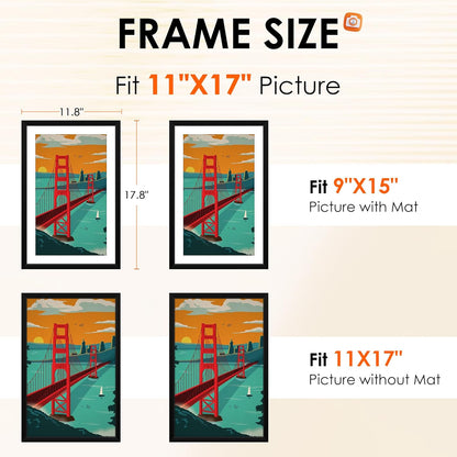 FIXSMITH 8x10 Picture Frame Set of 2, Photo Frame with HD Plexiglass, Display Pictures 5x7 with Mat or 8x10 Without Mat Multi Picture Frames Collage for Tabletop or Wall Display, Black