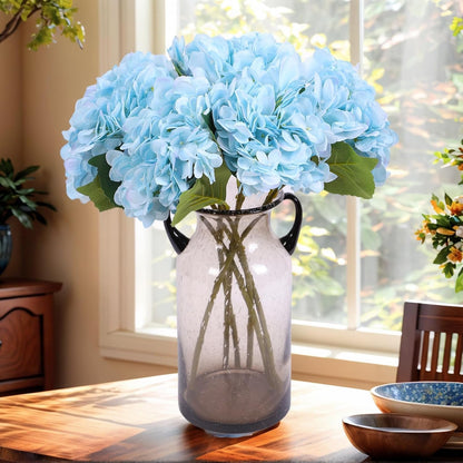Kimura's Cabin 6pcs White Hydrangea Artificial Flowers Silk Fake Hydrangeas Faux Hydrangea Flowers with Stems for Wedding Bouquets Arrangement Home Table Centerpieces Baby Shower Party Decoration