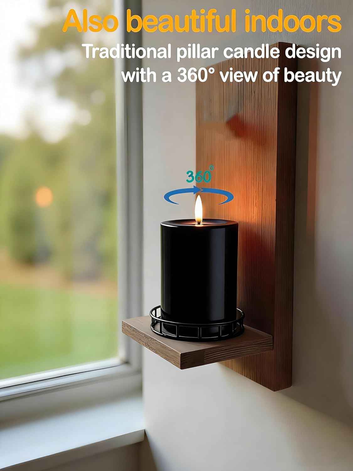 Gmnee 3"x4" Outdoor Waterproof Flameless Candles with Remote and Timers, LED Candles, Battery Operated Candles, Electric Fake Pillar Candles for Patio, Porch, and Lanterns Decor (Ivory, Plastic)