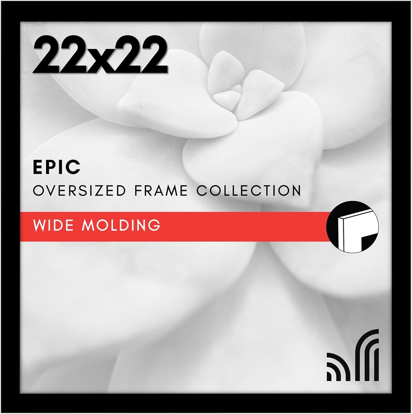 Americanflat 16x20 Picture Frame with Polished Plexiglass - Black Picture Frame - Wide Photo Frames Made of Engineered Wood for Vertical or Horizontal Wall Display - Epic Collection - Black - Colors C