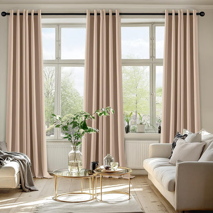 MIULEE Blackout Curtains for Bedroom Living Room 2 Panels, Thermal Insulated Room Darkening Drapes Grommet Noise Reducing Light Blocking Window Treatments 63 Inches Long 40x63 Inch Black - Colors A