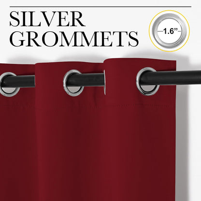 NICETOWN Halloween Pitch Black Solid Thermal Insulated Grommet Blackout Curtains/Drapes for Bedroom Window (2 Panels, 42 inches Wide by 63 inches Long, Black) - Colors A