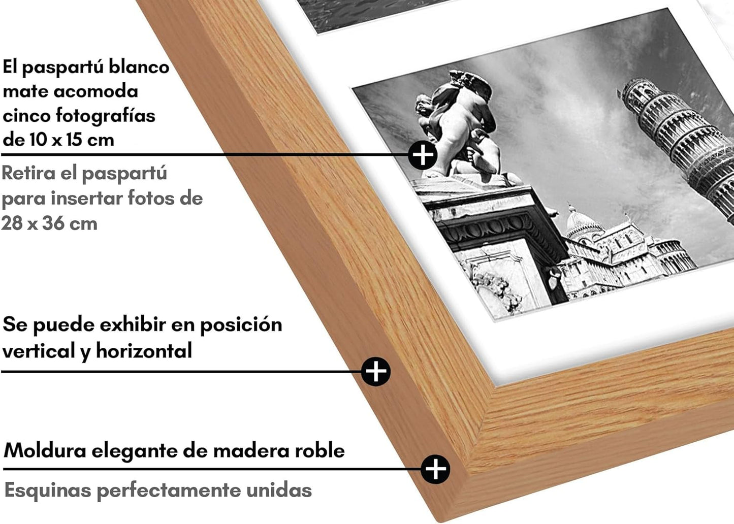 Americanflat 4x6 Collage Picture Frame with Shatter-Resistant Glass - Fits Five 4x6 Photos or Use as One 11x14 Picture Frame - Signature Collection - Collage Frames for Wall Display - Black