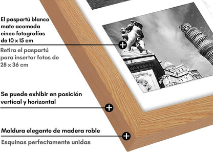 Americanflat 4x6 Collage Picture Frame with Shatter-Resistant Glass - Fits Five 4x6 Photos or Use as One 11x14 Picture Frame - Signature Collection - Collage Frames for Wall Display - Black