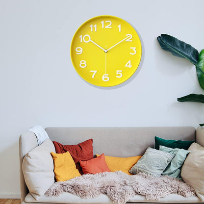 HZDHCLH Wall Clocks Battery Operated,12 inch Silent Non Ticking Modern Wall Clock for Living Room Bedroom Kitchen Office Classroom Decor (Olive Green and Gold)