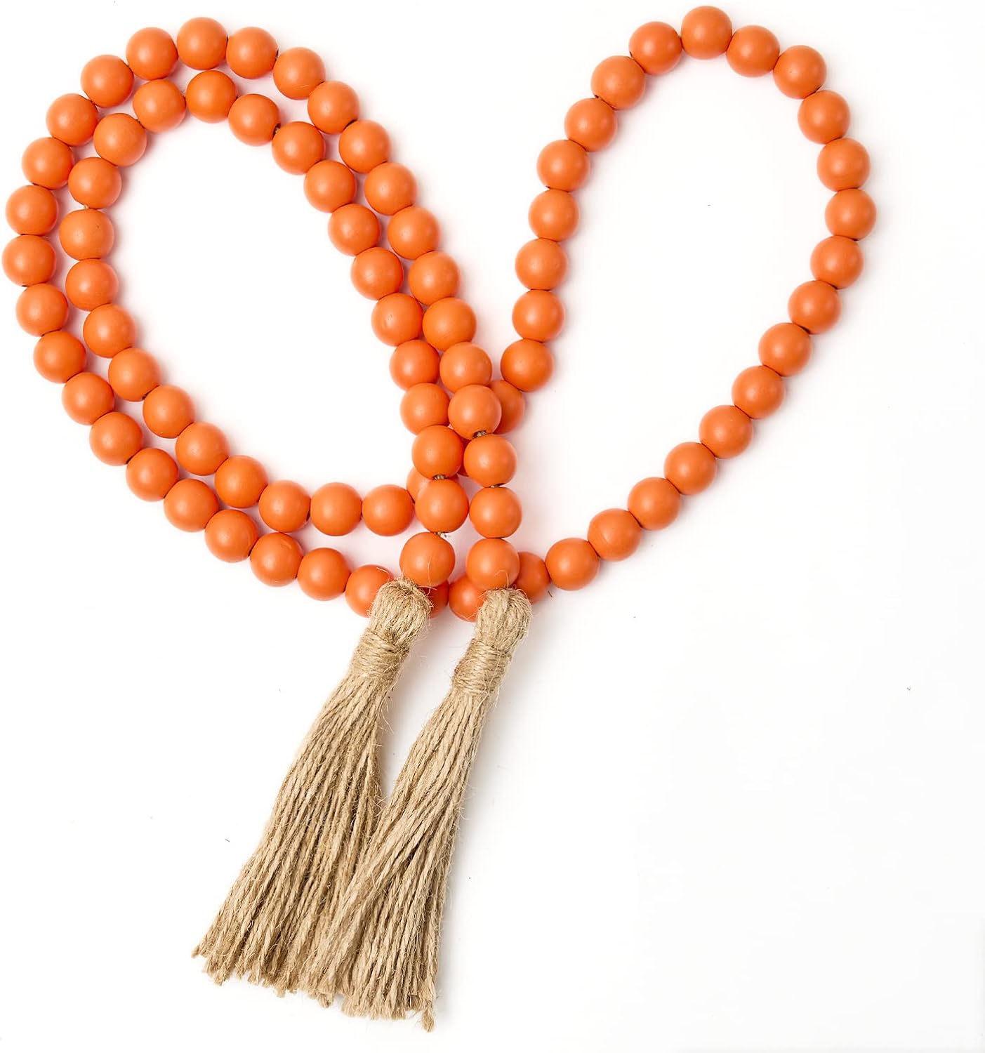 OMISHE 59in Wood Bead Garland with Tassels, Decorative Beads, Farmhouse Wooden Beads Garland for Wall Hanging Home Festival Decor, Aqua, Teal