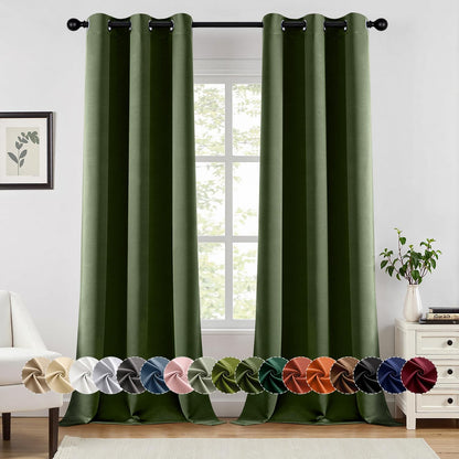 MIULEE Blackout Curtains for Bedroom Living Room 2 Panels, Thermal Insulated Room Darkening Drapes Grommet Noise Reducing Light Blocking Window Treatments 63 Inches Long 40x63 Inch Black - Colors B