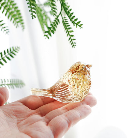 H&D HYALINE & DORA Blue Glass Bird Figurines Bird Gifts for Bird Lovers Women Crystal Glass Animal Figurine Collectible for Home Shelf Decor