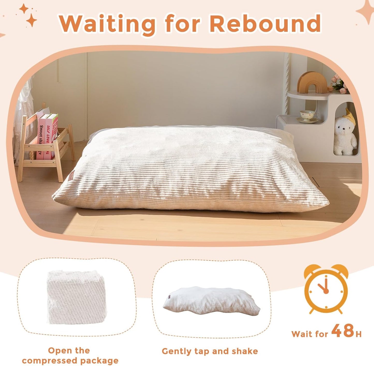 MAXYOYO 3 in 1 Kids Bean Bag Chair Couch, Convertible Chair Folds from Bean Bag to Lounger, Child Floor Sofa for Gaming, Reading, Floor Mattress with High-Density Foam Filling