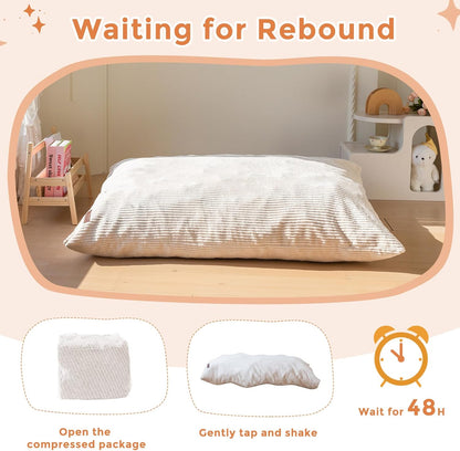 MAXYOYO 3 in 1 Kids Bean Bag Chair Couch, Convertible Chair Folds from Bean Bag to Lounger, Child Floor Sofa for Gaming, Reading, Floor Mattress with High-Density Foam Filling