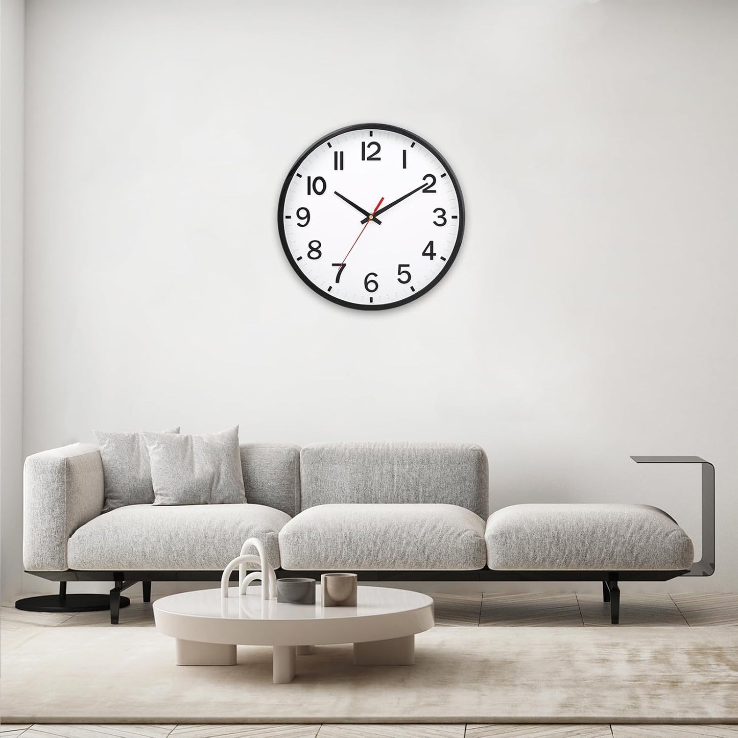 Wall Clocks Battery Operated 8 inch Modern Wall Clock,Silent Non Ticking Wall Clock for Living Room Bedroom Kitchen Office Classroom Decor (Green White)