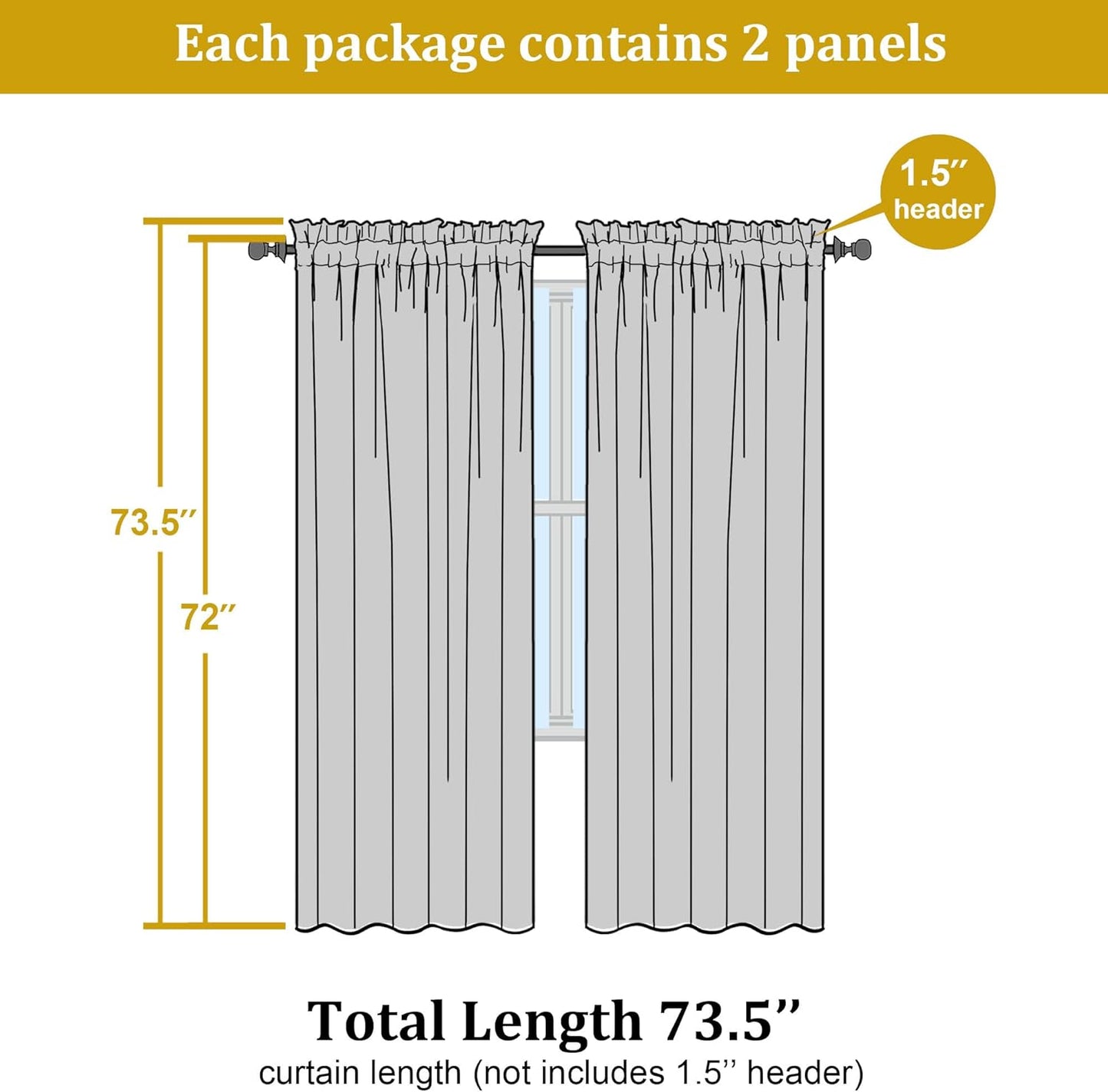 OWENIE Sheer Curtains 84 inches Long 2 Panels Set for Living Room/Bedroom, Rod Pocket Voile Sheer Panel Drapes, White, 2pcs, Each 42" W x 84" L - Colors B