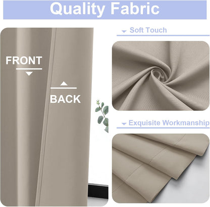 Simplebrand Ava Sage Green Blackout Curtains for Bedroom 63 Inch Length 2 Panels Set, Solid Thermal Insulated Energy Saving Rod Pocket Window Treatment Curtains Blackout Drapes, W40 x L63 Inch, Sage - Colors C