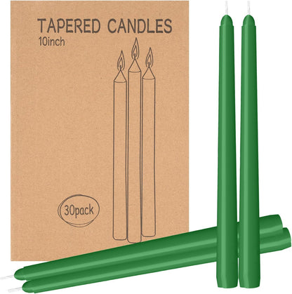 4 Pack Ivory Taper Candles - Taper Candles 10 Inch Dripless, Smokeless & Unscented - 8 Hours Long Burning - Hand Poured Tall Candlesticks - Ideal for Weddings, Dinner Parties, and Home Decor