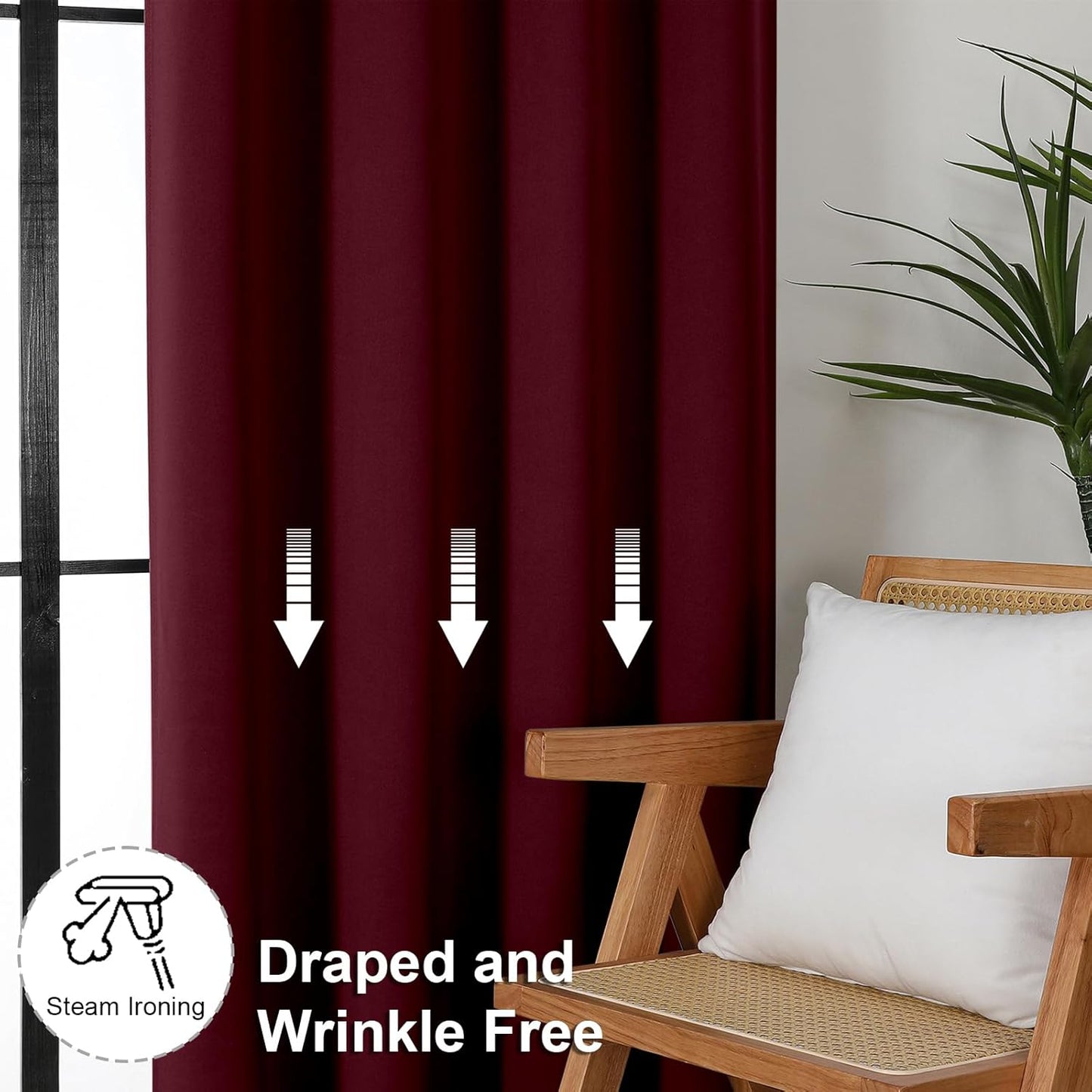 Simplebrand Ava Sage Green Blackout Curtains for Bedroom 63 Inch Length 2 Panels Set, Solid Thermal Insulated Energy Saving Rod Pocket Window Treatment Curtains Blackout Drapes, W40 x L63 Inch, Sage - Colors A