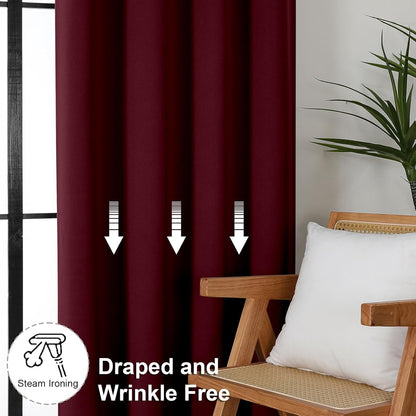 Simplebrand Ava Sage Green Blackout Curtains for Bedroom 63 Inch Length 2 Panels Set, Solid Thermal Insulated Energy Saving Rod Pocket Window Treatment Curtains Blackout Drapes, W40 x L63 Inch, Sage - Colors A