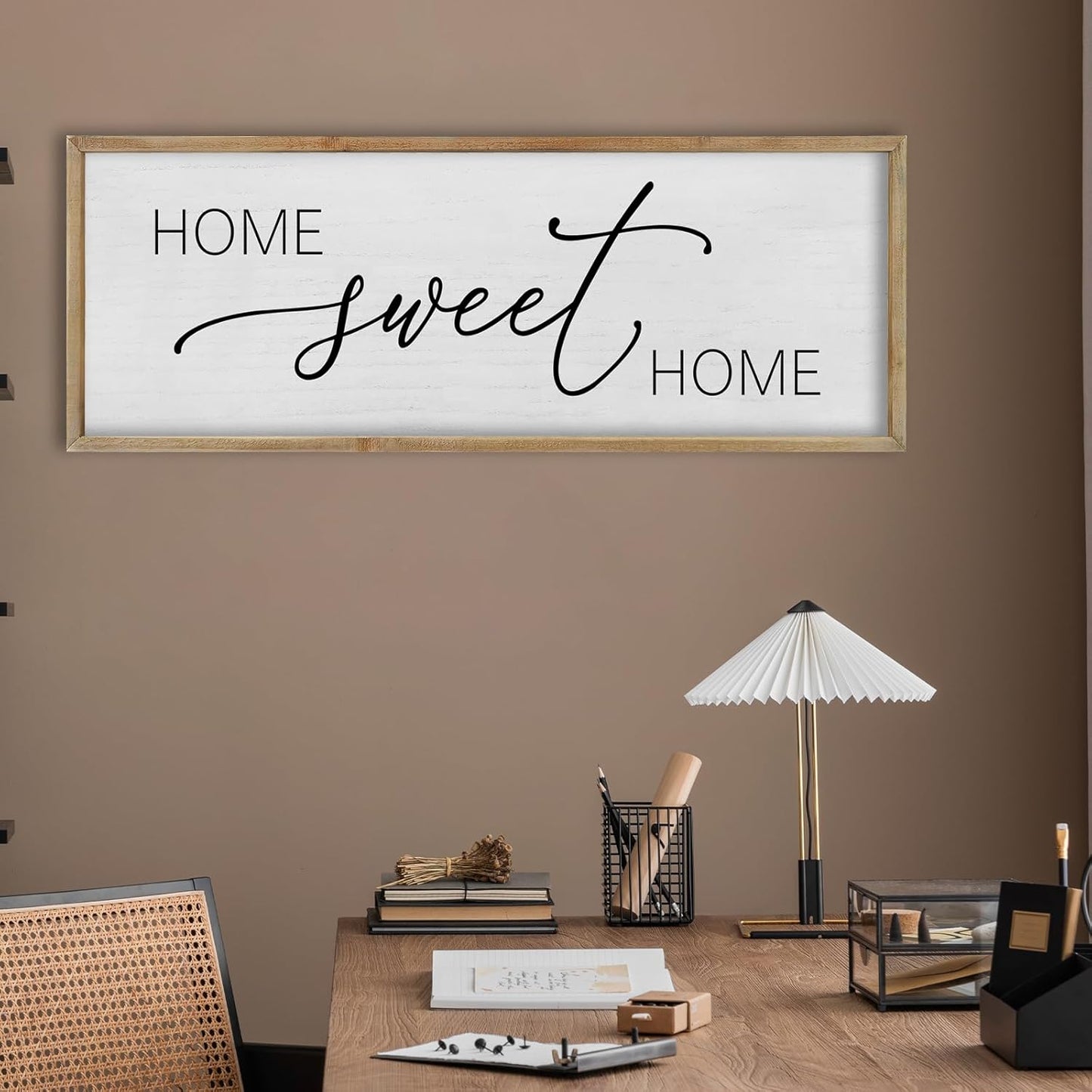 FZMHASLWW Gather Sign Wall Decor 32"×12" Large Wooden Framed for Dining Room Simple Home Kitchen Hanging Art (Wood)