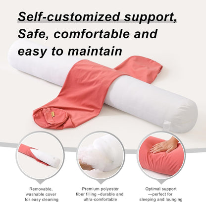 Body Pillow for Adults,Long Round Pillow,Big Cylindrical Pillow,Large Full Bolster Pillows for Side Sleepers (Steel Gray, 47.24"*7.87")