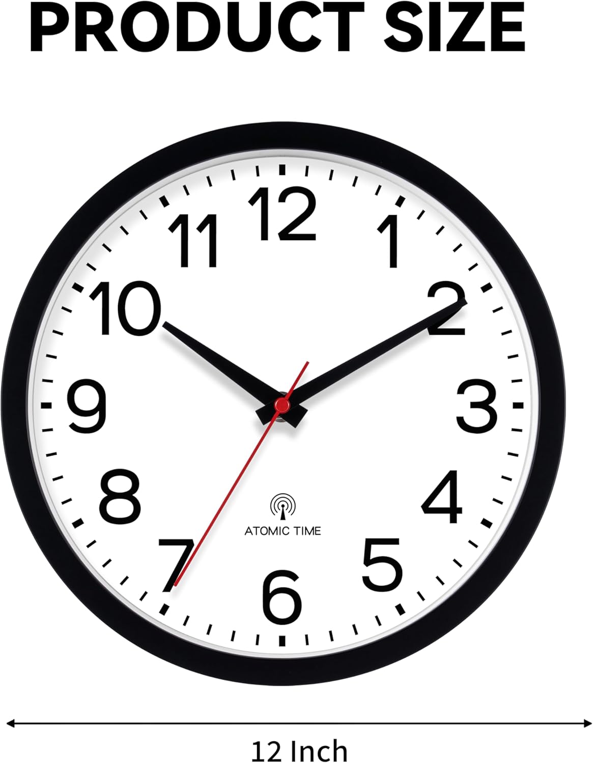 AKCISOT Wall Clock, Modern Small Wall Clocks Battery Operated 8 Inch, Silent Non-Ticking Analog Classic for Office, Home, Bathroom, Kitchen, Bedroom, School(Black)