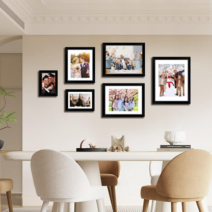 FIXSMITH 8x10 Picture Frame Set of 2, Photo Frame with HD Plexiglass, Display Pictures 5x7 with Mat or 8x10 Without Mat Multi Picture Frames Collage for Tabletop or Wall Display, Black