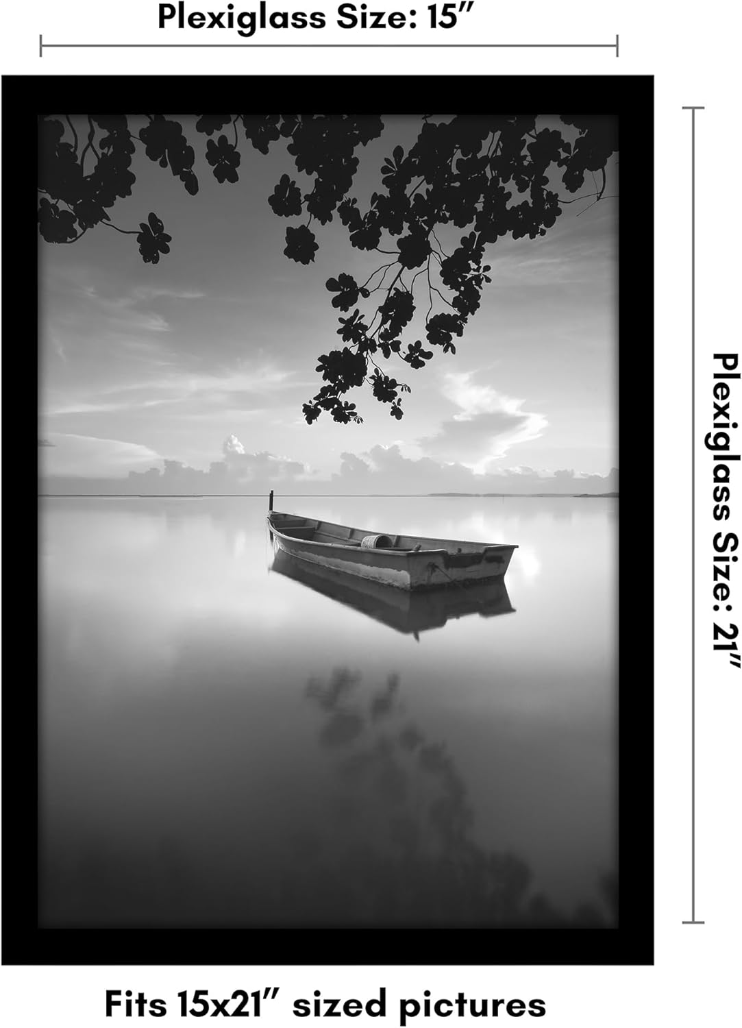 Americanflat 16x20 Picture Frame with Polished Plexiglass - Black Picture Frame - Wide Photo Frames Made of Engineered Wood for Vertical or Horizontal Wall Display - Epic Collection - Black - Colors B