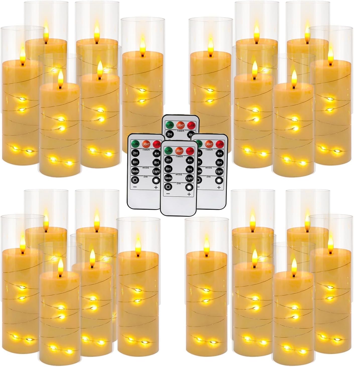 48- Pack of 3 Sizes of LED Flameless Candles.This Candle is Suitable for café, Fancy Restaurant, Bookstore and Other Scenes to Create a Relaxing and Romantic Atmosphere.