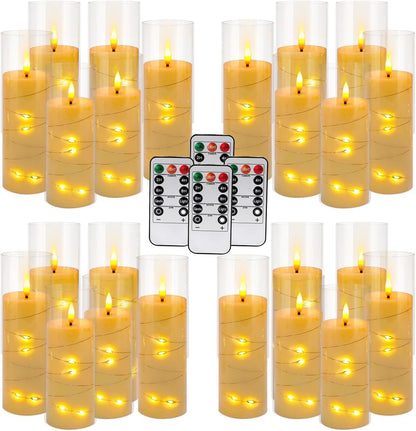 48- Pack of 3 Sizes of LED Flameless Candles.This Candle is Suitable for café, Fancy Restaurant, Bookstore and Other Scenes to Create a Relaxing and Romantic Atmosphere.