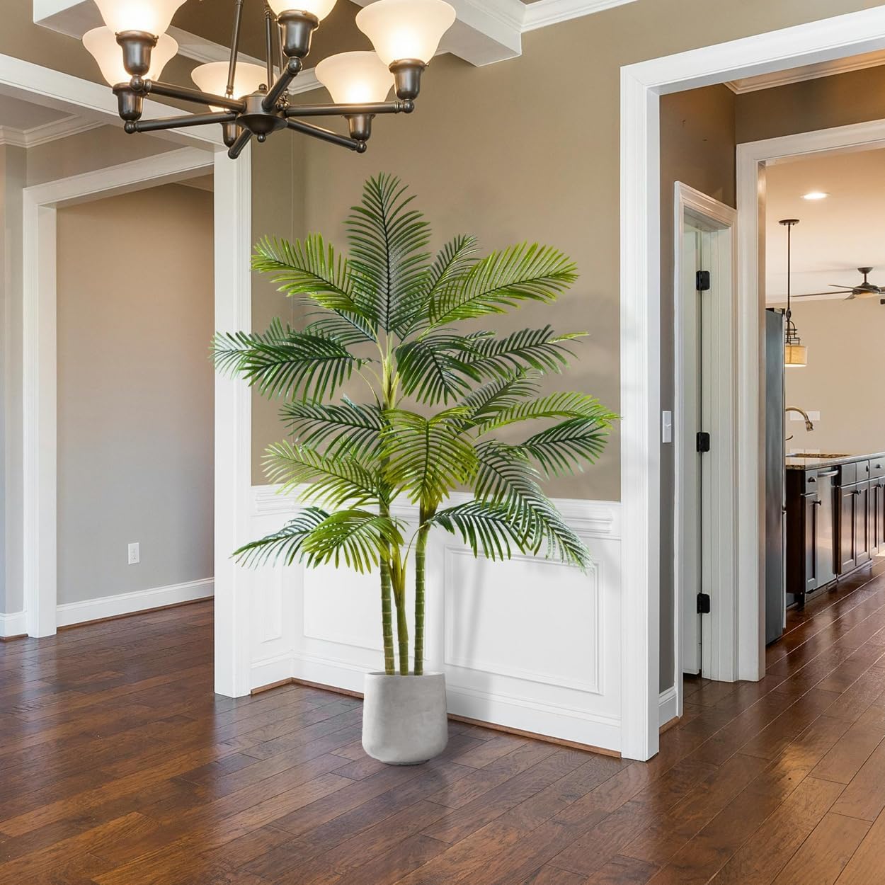 Warmplants Artificial Ficus Tree, 7ft Silk Fake Ficus Leaves Plant with Basket, Indoor Outdoor Faux Green Tree for Home Garden Office House Livingroom Décor
