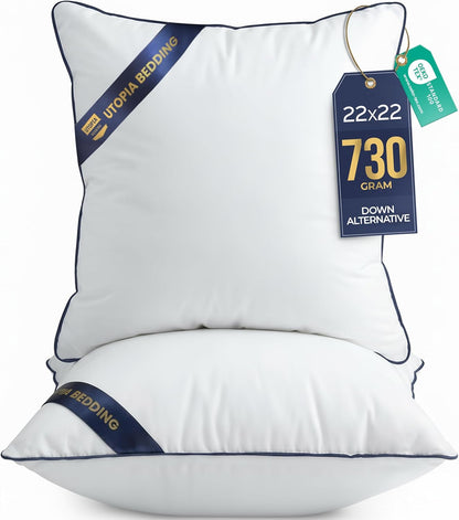 Utopia Bedding Throw Pillow Inserts (Pack of 4, White), 18 x 18 Inches Decorative Indoor Pillows for Sofa, Bed, Couch, Cushion Sham Stuffer