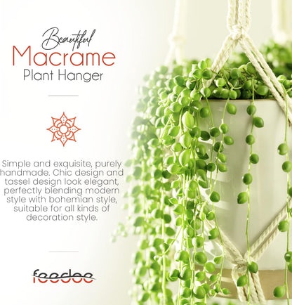 feedee Macrame Plant Hangers Indoor Macrame Hanging Planters for Indoor Plants, 6 Pack Hanging Plant Holders Indoor Hanging, Macromay Plant Hangers for Indoor Plant Hanger, Outdoor Flower Pots Holder