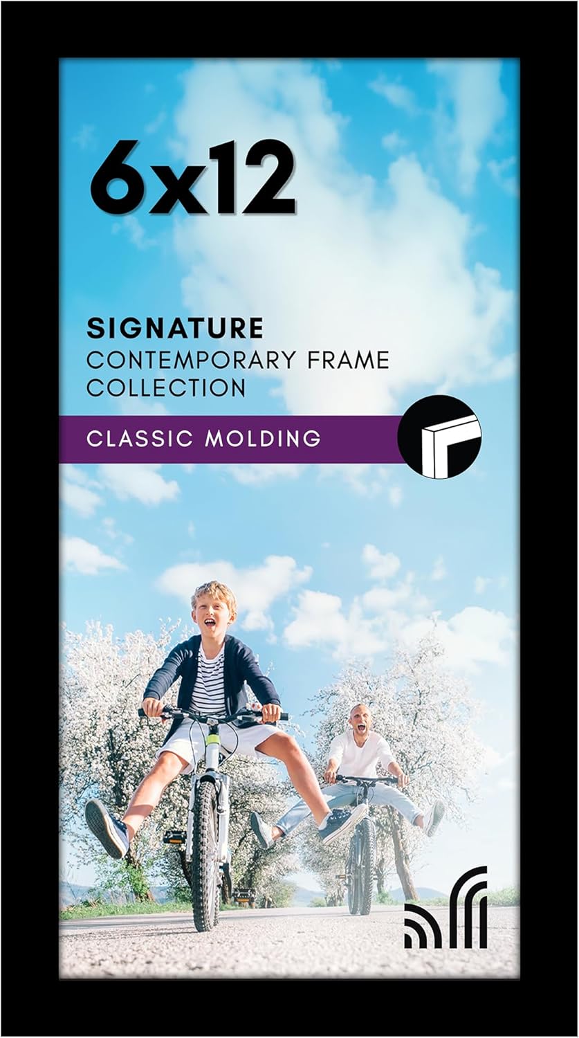 Americanflat 12x18 Poster Frame with Shatter-Resistant Glass - Signature Collection - Gallery-Style Frames Made of Engineered Wood - Photo Frame for Wall Display - Black - Colors C