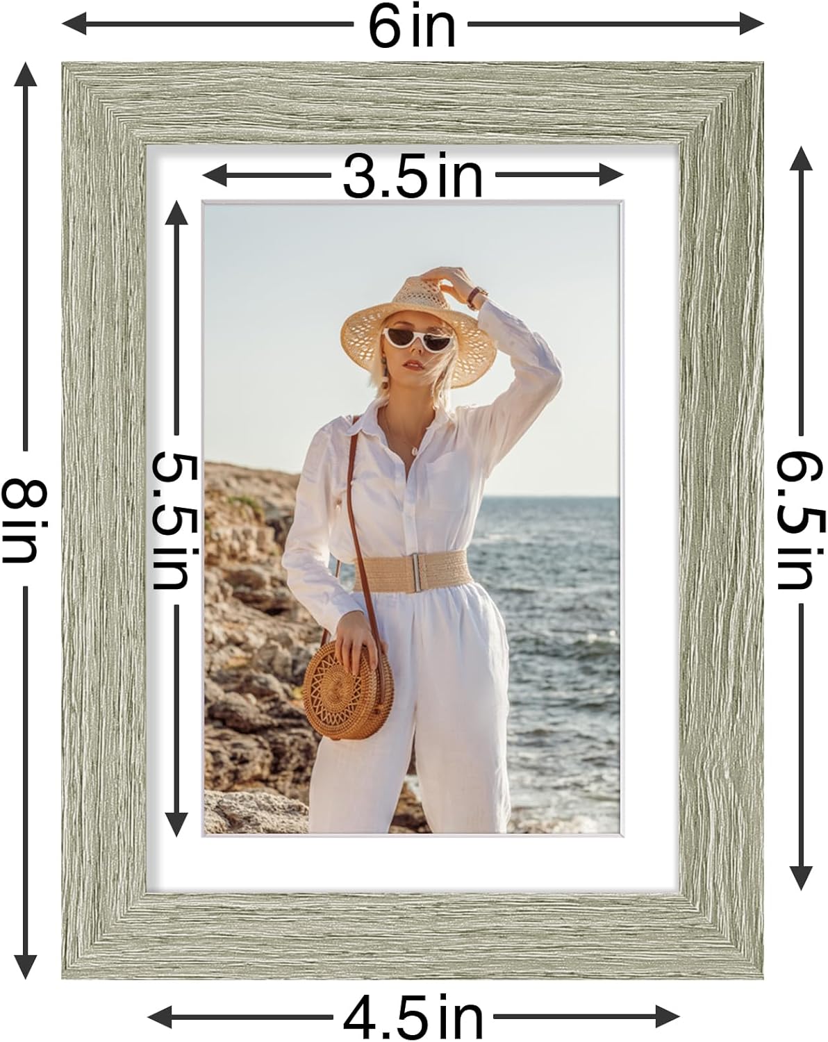 Vittanly 8x10 Picture Frames Set of 9, Shatter Resistant Plexiglass, Display 5x7 Pictures with Mat or 8x10 without Mat, Photo Frames for Wall or Tabletop, Engineered Wood, Black - Colors B