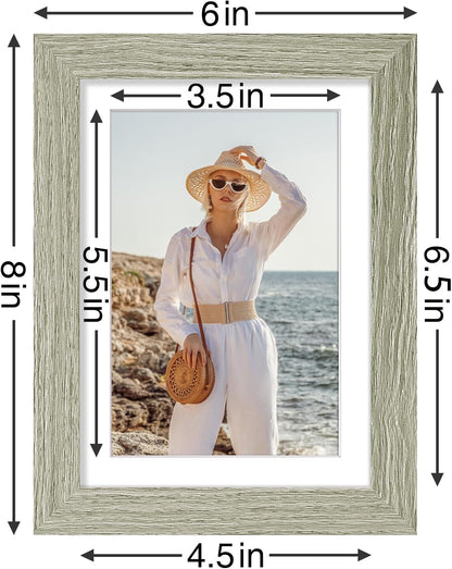 Vittanly 8x10 Picture Frames Set of 9, Shatter Resistant Plexiglass, Display 5x7 Pictures with Mat or 8x10 without Mat, Photo Frames for Wall or Tabletop, Engineered Wood, Black - Colors B