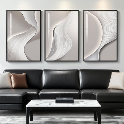Framed Modern Luxury Gold Wall Art, Set of 3 Piece Contemporary Paintings Artwork for Walls, Golden Prints Pictures with Gold Frame, Wall Decor for Living Room, Hallway, Bedroom, Office 16x24 Inch