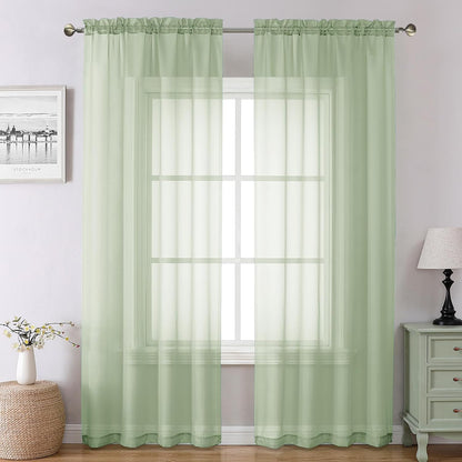 Chyhomenyc Sheer White Valances for Windows 2 Pack, Small Window Curtains for Living Room Bathroom Cafe Laundry Basement, Modern Top Dual Rod Pocket Voile Curtain, 42W x 14L inches, White - Colors B