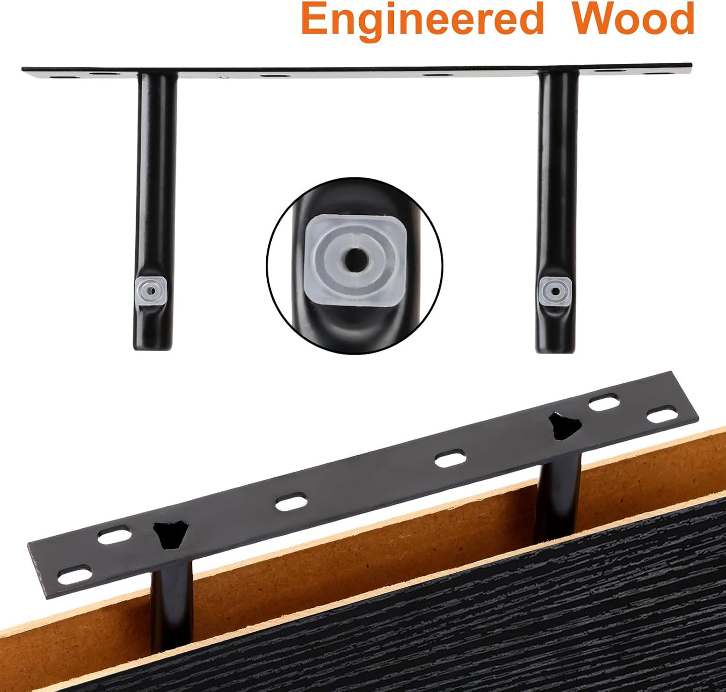 Fixwal Black Floating Shelves for Wall, Rustic Wood Shelves for Bathroom, Living Room, Bedroom and Kitchen, Wall Shelves for Storage, Books, Room Decor (Set of 4, 15.8 Inch)
