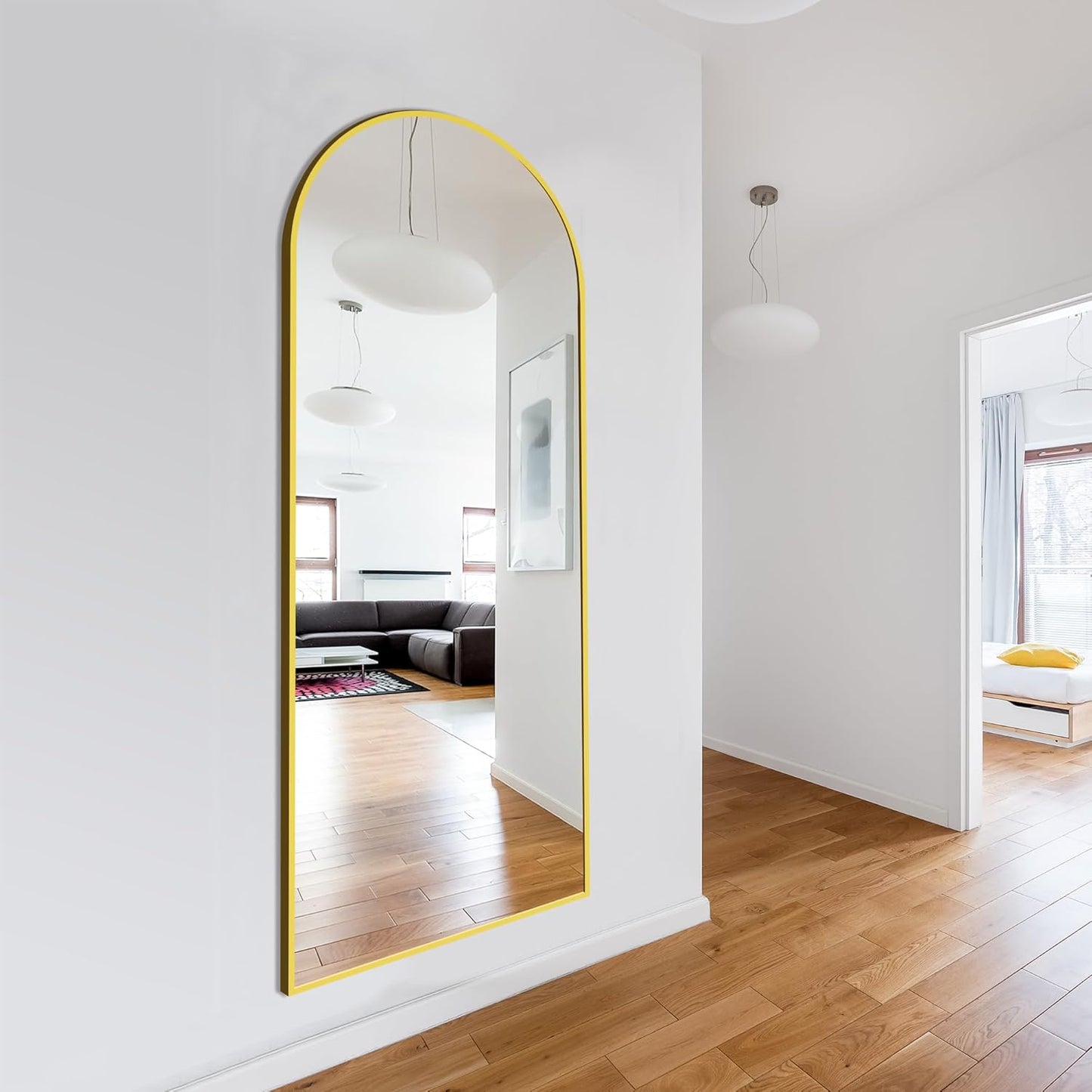 Delma Arched Mirror Full Length,Standing Mirror Full Body,Large Floor with Stand for Wall Entryway Door Bedroom Bathroom Living Room