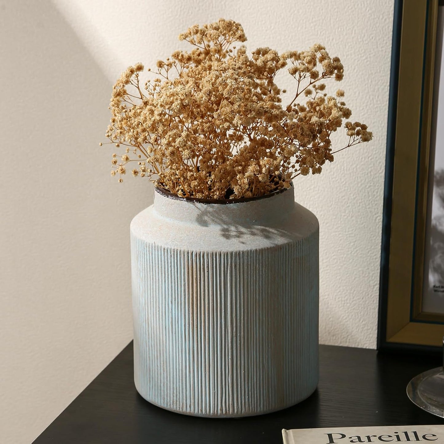 Rustic Vases for Home Decor. Ceramic Vase for Dining Table Decor. Terracotta Decorative Vase 6.1IN. ZSHLXM