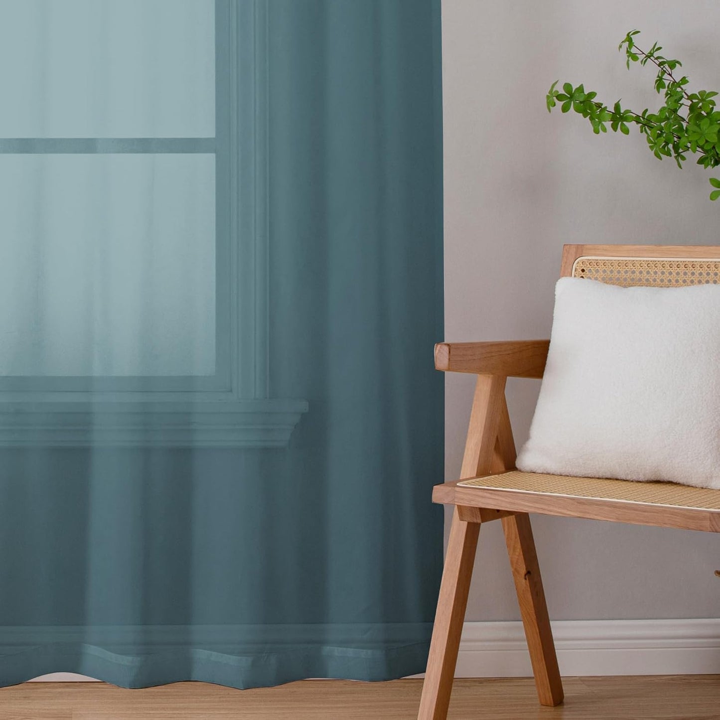 OWENIE Sheer Curtains 84 inches Long 2 Panels Set for Living Room/Bedroom, Rod Pocket Voile Sheer Panel Drapes, White, 2pcs, Each 42" W x 84" L - Colors A
