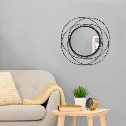 Gold Sunburst Mirrors for Wall Decorative Metal Round Art Mirrors Large Wall Decor Hanging Mirror for Bathroom Bedroom Living Room Vanity Entryway 16"