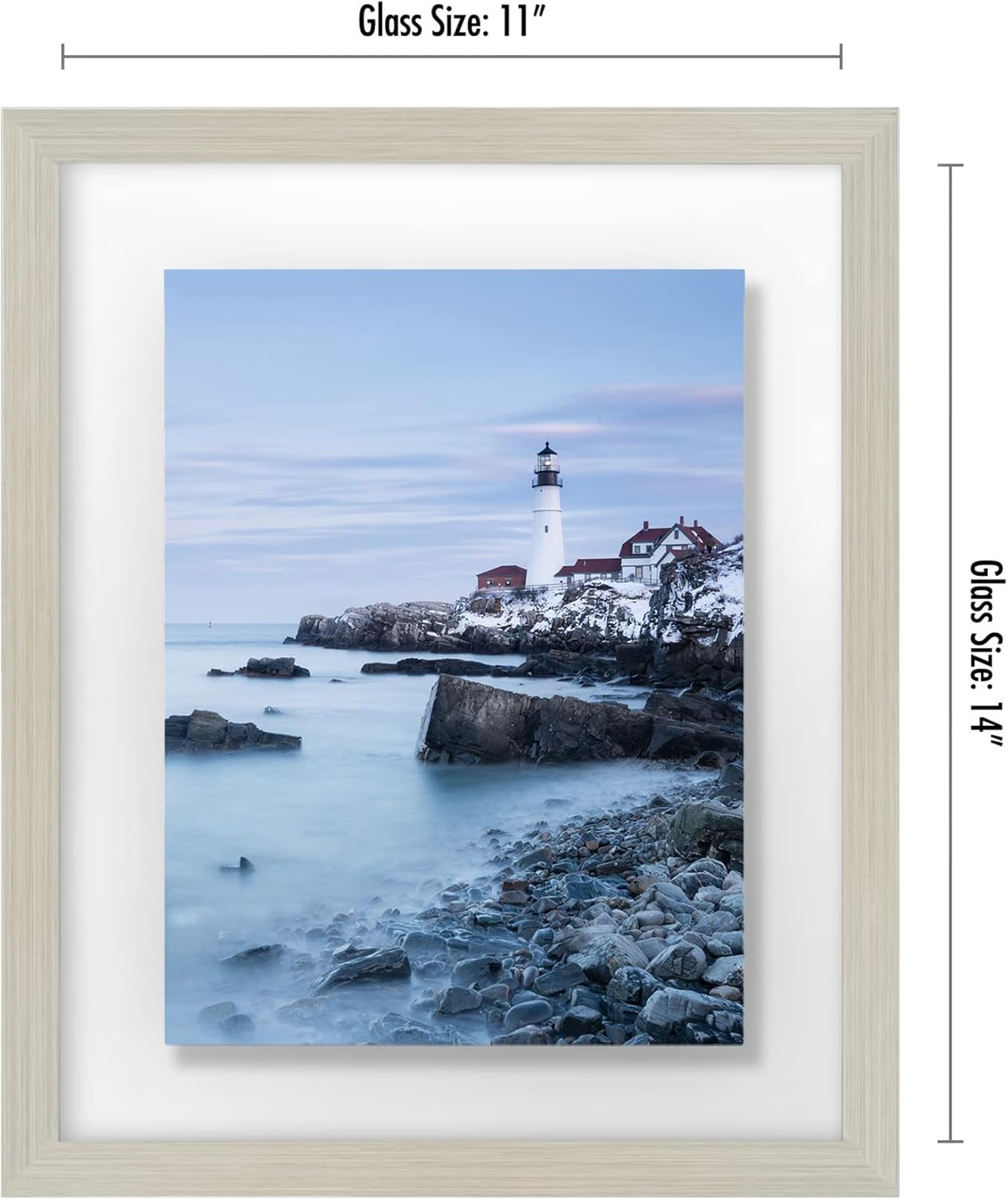 Americanflat 12x18 Floating Picture Frame with Polished Crystal-Clear Glass - Use as 8x10 Picture Frame or Display 5x7 Photo - Signature Float Collection - Photo Frames for Wall Display - Black