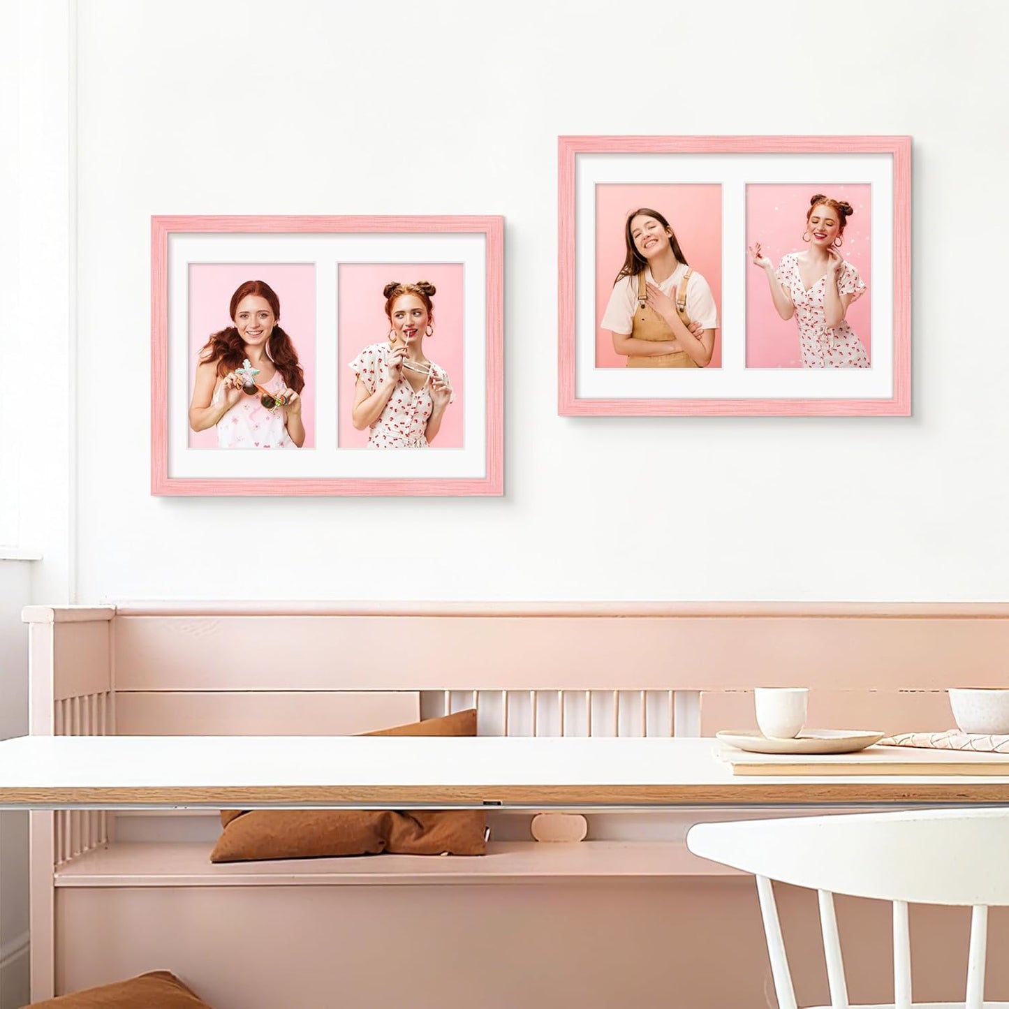 DUENPY 14x26 Collage Picture Frame 4x6 Collage Picture Frame Displays Twelve 4x6 inch Photos Available Horizontal Wall Mounting Display and Vertical Black - Colors B