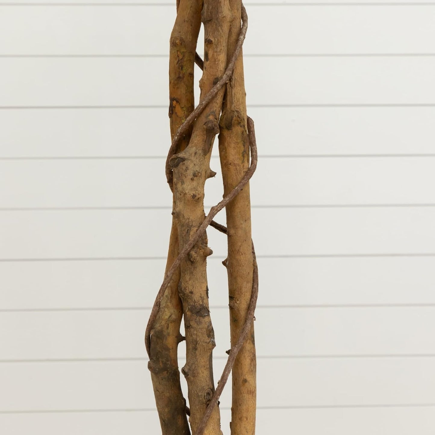 Nearly Natural 4ft Triple Trunk Ficus Silk Tree with Natural Wood Trunks and Dense Foliage, Mid-Size Faux Floor Plant for Home and Office