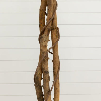 Nearly Natural 4ft Triple Trunk Ficus Silk Tree with Natural Wood Trunks and Dense Foliage, Mid-Size Faux Floor Plant for Home and Office