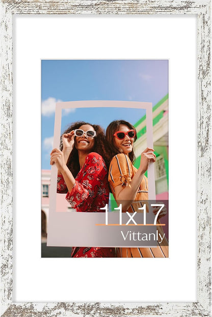 Vittanly 11x14 Picture Frame, Display Pictures 8x10 with Mat or 11x14 without Mat, Photo Frame for Wall Mounting, Black, 1 Pack - Colors B