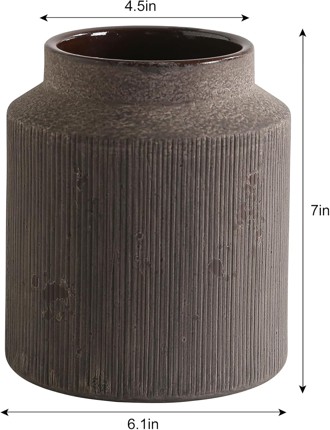 Rustic Vases for Home Decor. Ceramic Vase for Dining Table Decor. Terracotta Decorative Vase 6.1IN. ZSHLXM