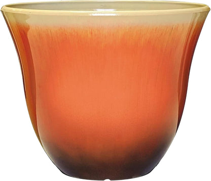 Classic Home and Garden Honeysuckle Resin Planters - Lightweight Indoor & Outdoor Plant Pots - UV-Resistant Plastic Flower Pots - Pot Planters for Flowers & Herbs (15" Distressed Copper)