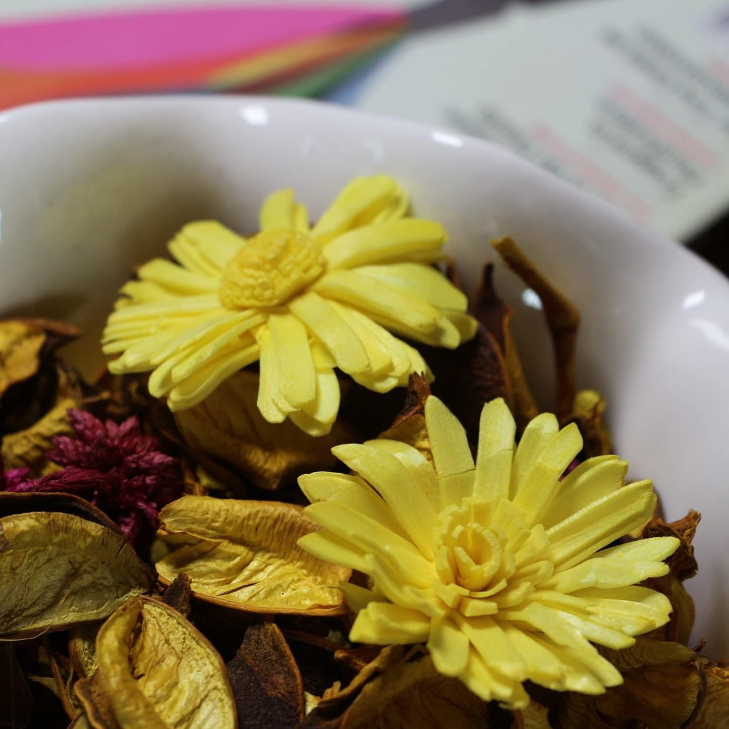 Spring Potpourri Bags,Vanilla Scented Potpourri Bowl Fillers,Dried Flowers,Home Fragrance Sachet of Petal, Vase Decor (White Caramel)-Mini
