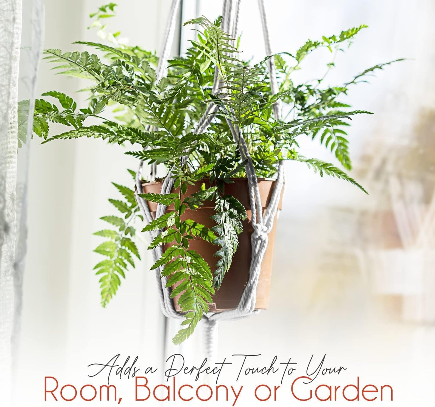 feedee Macrame Plant Hangers Indoor Macrame Hanging Planters for Indoor Plants, 6 Pack Hanging Plant Holders Indoor Hanging, Macromay Plant Hangers for Indoor Plant Hanger, Outdoor Flower Pots Holder