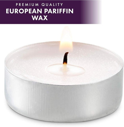 MontoPack Unscented White Tealight Candles Bulk [300] | 4 Hours of Smokeless, Dripless, Long Lasting Burning Paraffin Tea Lights | Small Votive Mini Candles for Home, Shabbat, Weddings & Emergencies